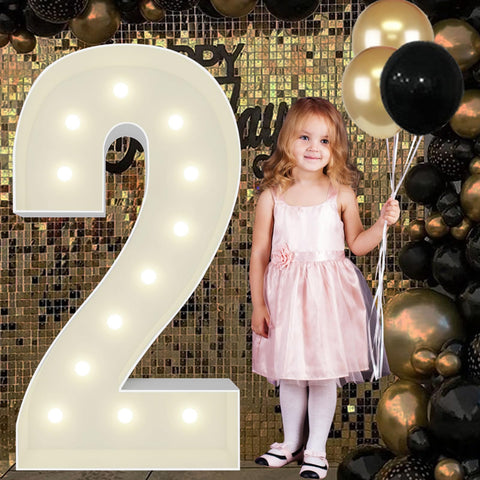 JoyBox Design 4ft marquee number setup for birthdays or graduations.