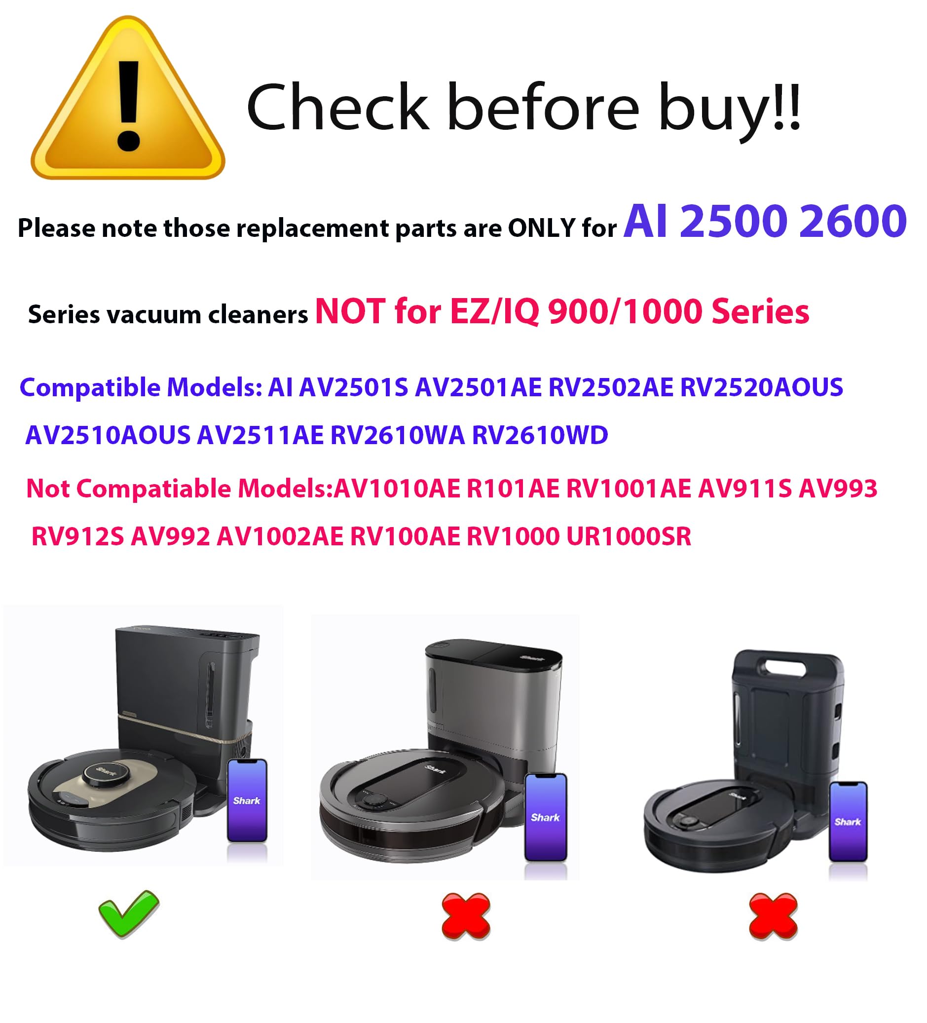 JoyBros triple-side brushes for Shark AI AV2501S deliver edge cleaning