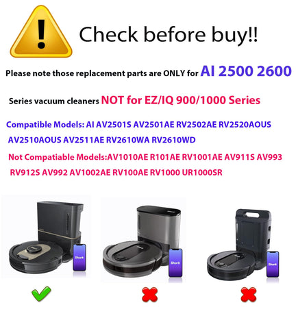 JoyBros triple-side brushes for Shark AI AV2501S deliver edge cleaning