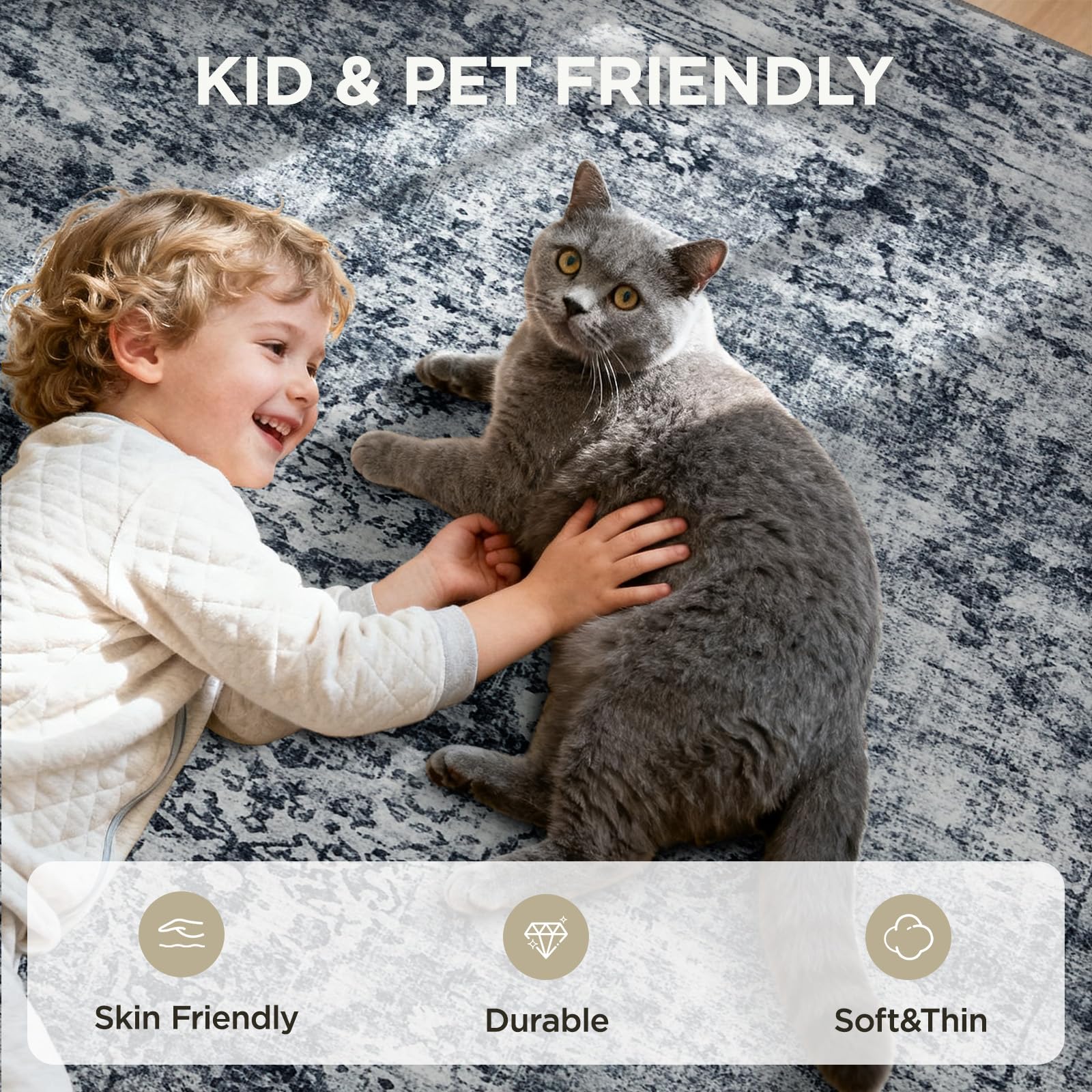 Joydeco 5x7 area rug easy-clean routine with vacuum and spills ready.