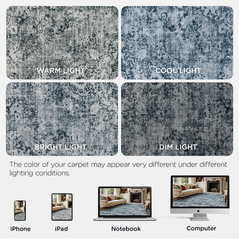 Joydeco 5x7 area rug light grey tones for modern interiors.