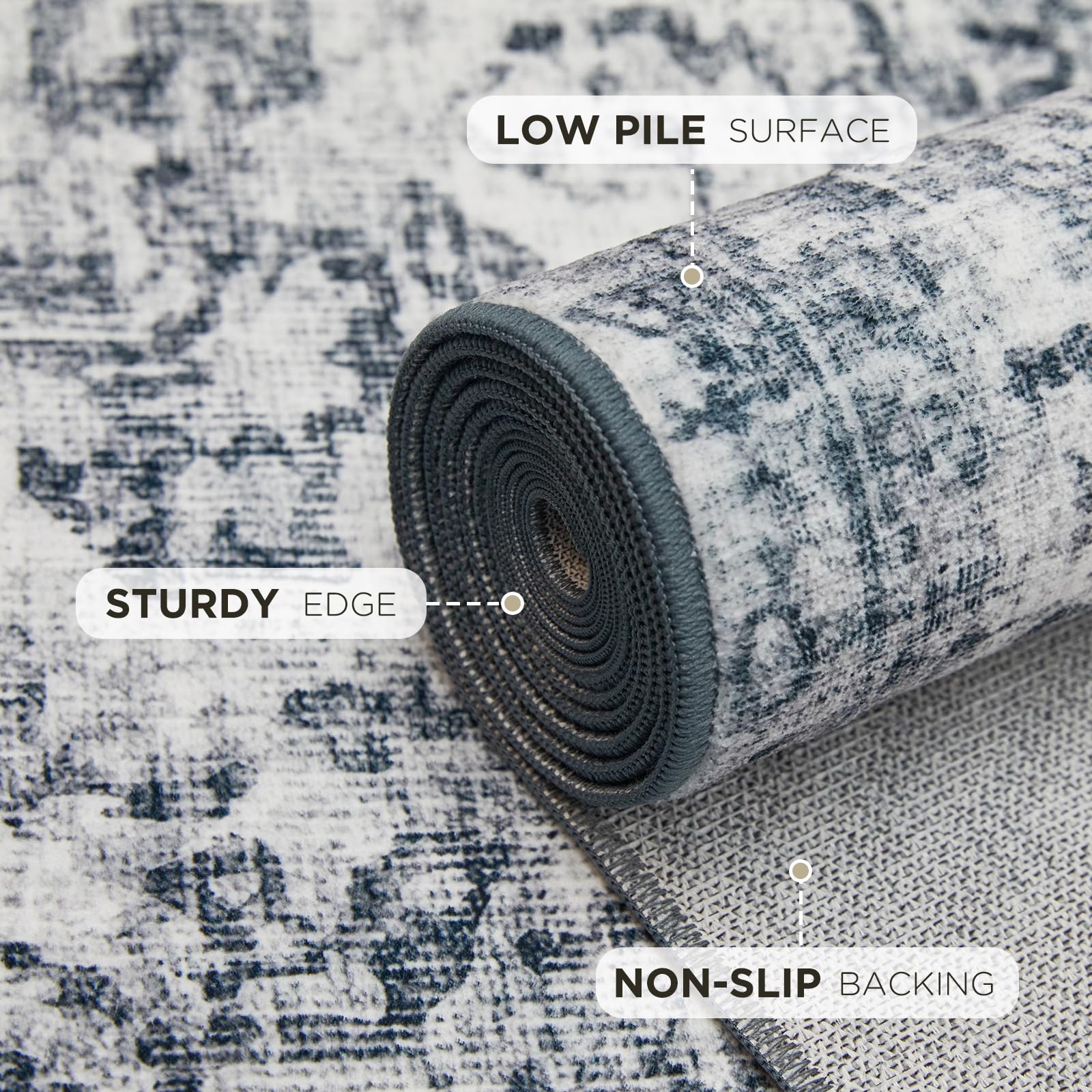 Joydeco 5x7 area rug soft pile closeup ideal for cozy bedrooms.