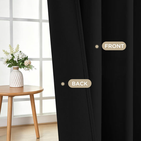 Joydeco beige drapes create soft, neutral ambiance in living rooms