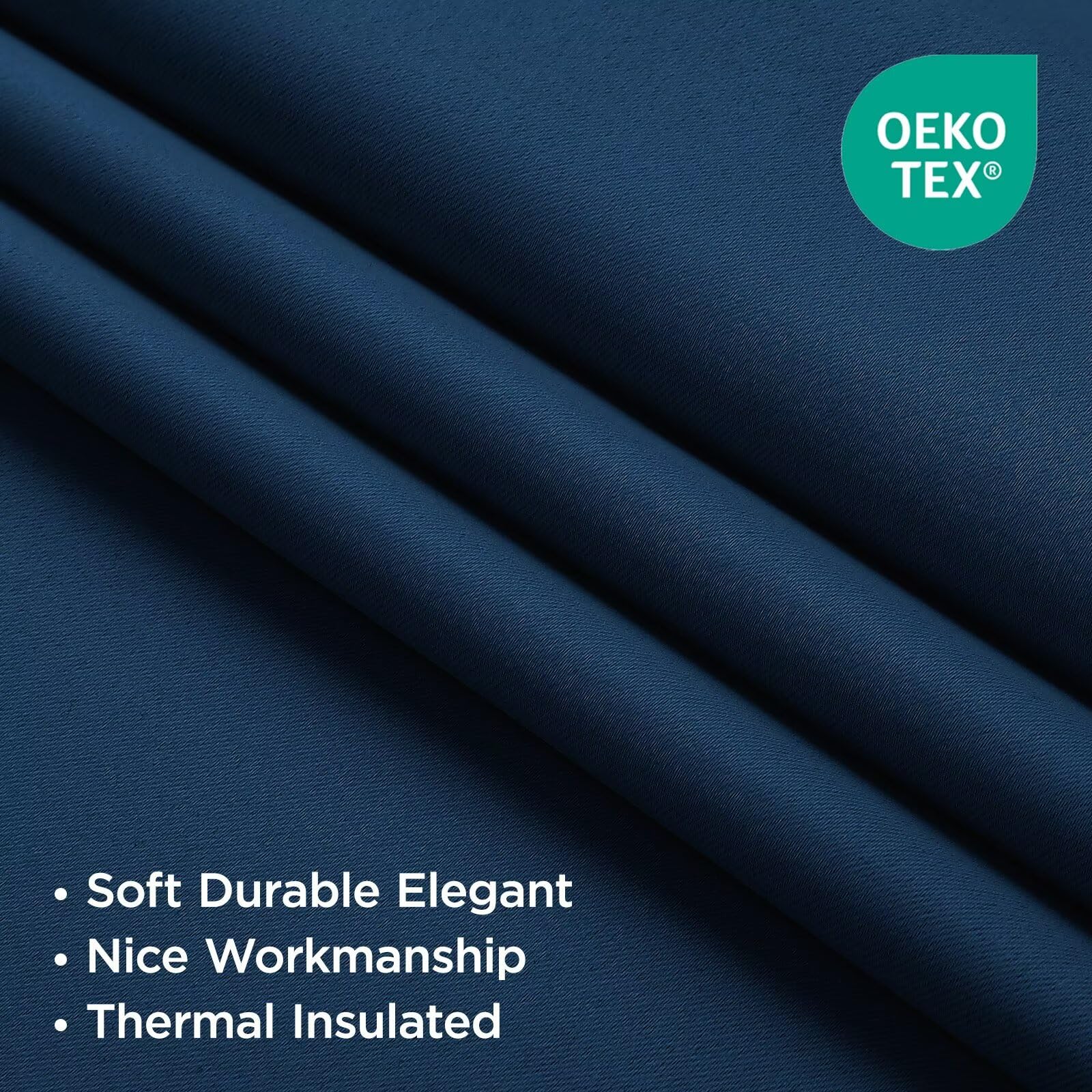 Joydeco blackout curtains 96in navy blue sun blocking protects furnishings and reduces glare.