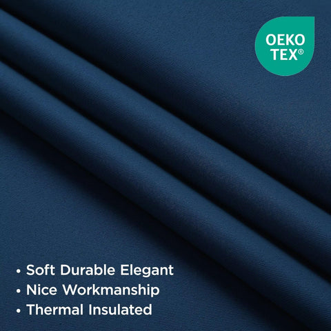 Joydeco blackout curtains 96in navy blue sun blocking protects furnishings and reduces glare.