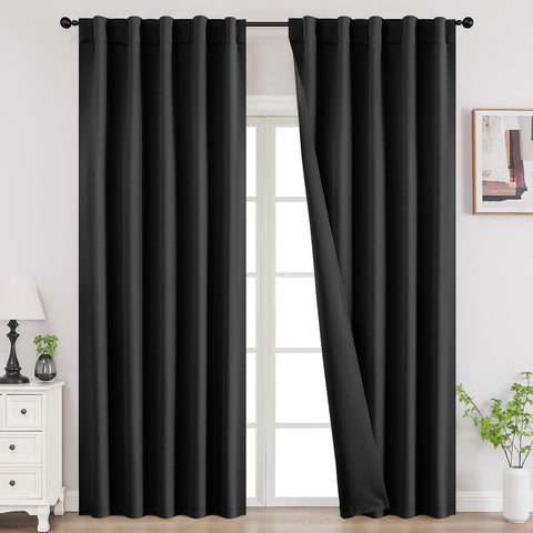 Joydeco blackout curtains bedroom panel setup enhances room darkness for deeper sleep