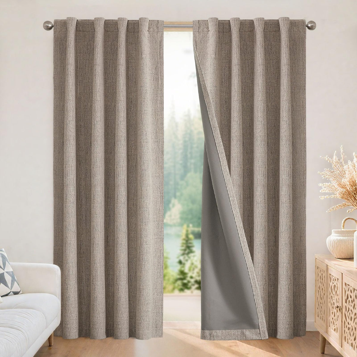 Joydeco blackout curtains bedroom 37x63 blocking light for deep, uninterrupted rest.