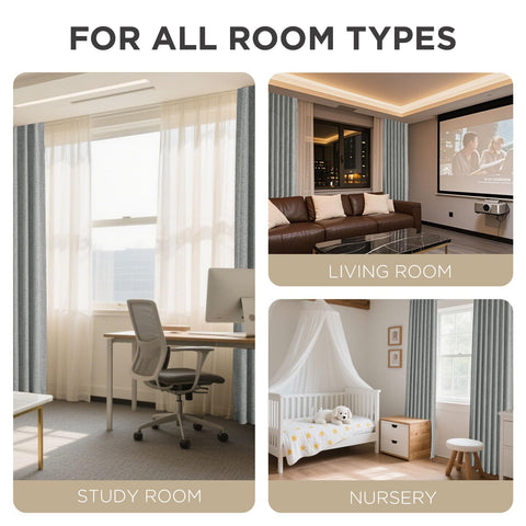 Joydeco blackout curtains dark room effect for better sleep environments.