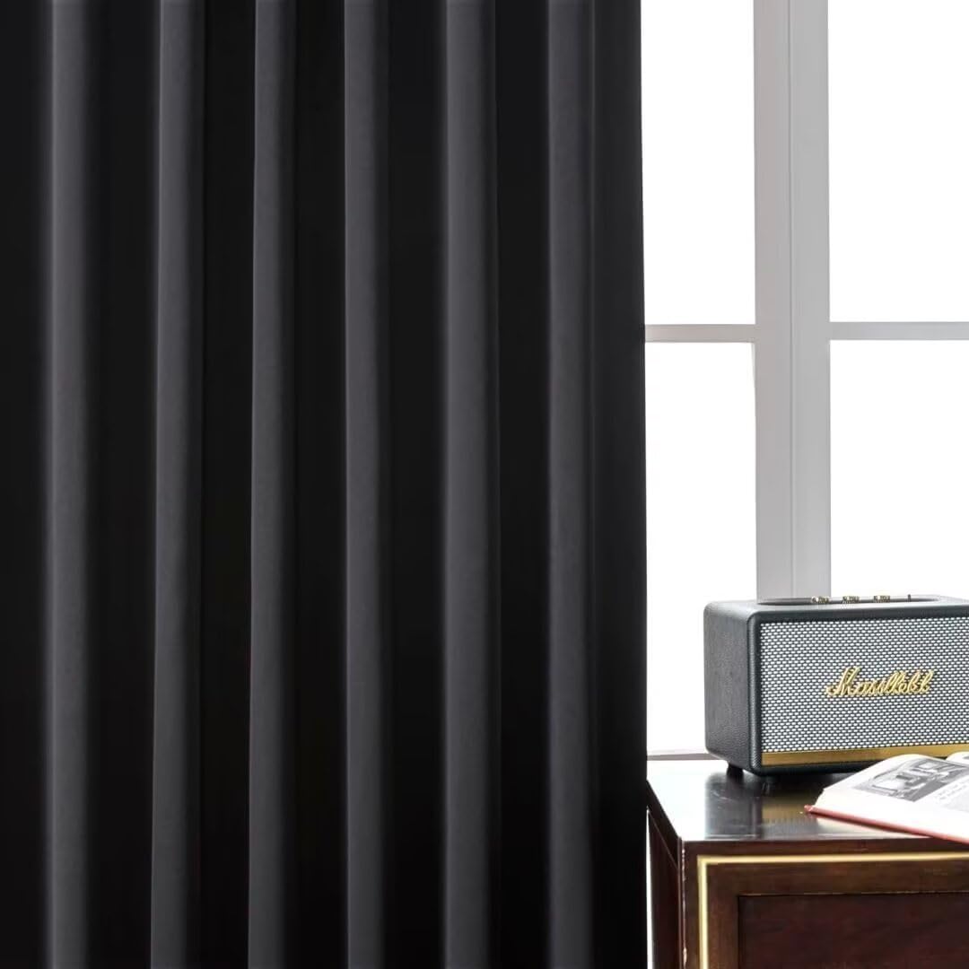 Joydeco blackout curtains in deep color maximize light blocking