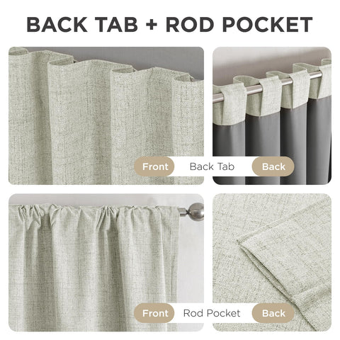 Joydeco blackout curtains in light beige complement modern bedroom decor.
