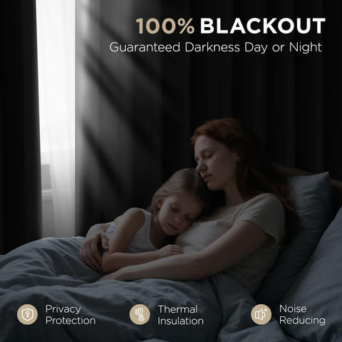 Joydeco blackout curtains dense fabric reduces outside noise for quieter spaces