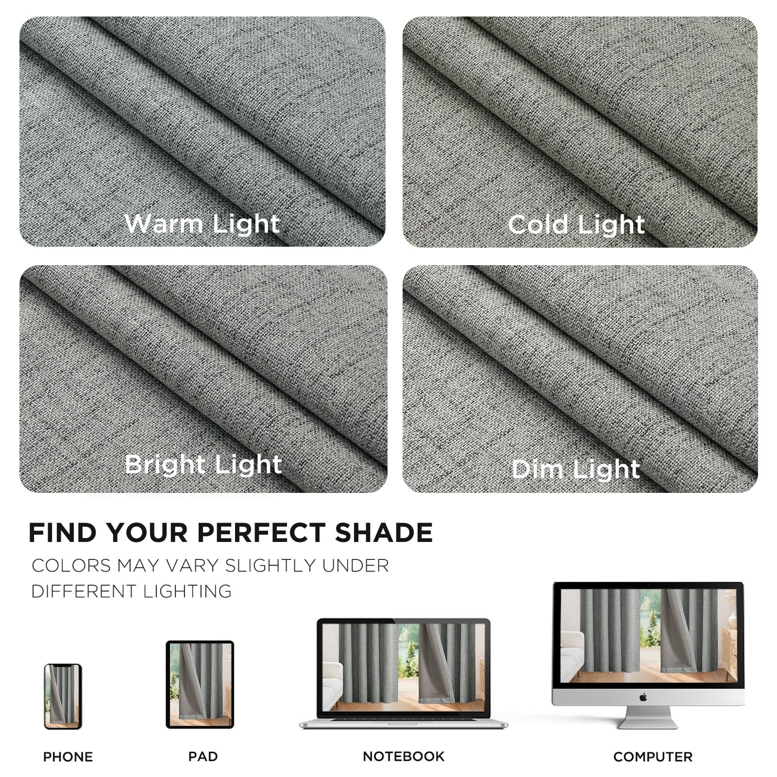 Joydeco blackout curtains dense weave contributing to quiet spaces.