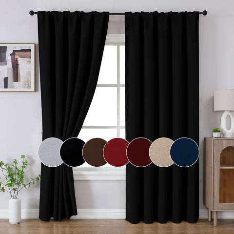 Joydeco blackout curtains fit standard rods for simple installation