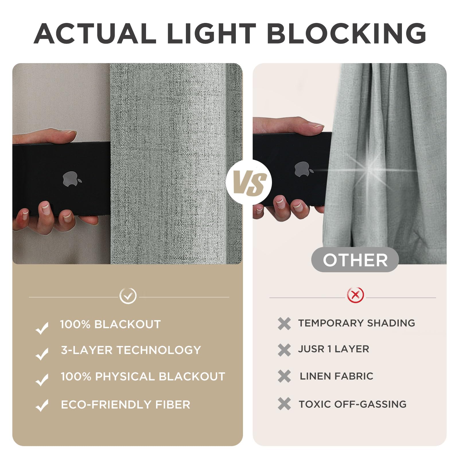 Joydeco blackout curtains UV blocking to protect furniture.