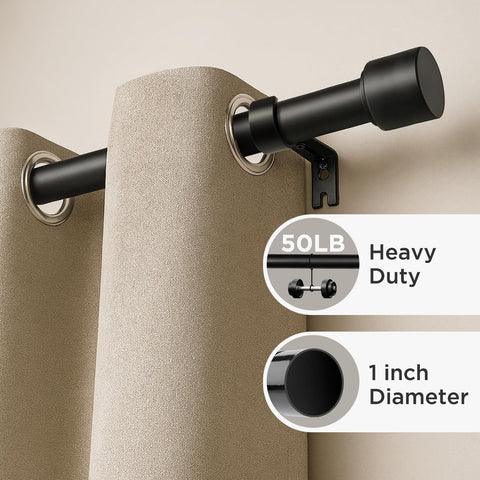 Joydeco heavy-duty rod with extended brackets reduces wall friction.