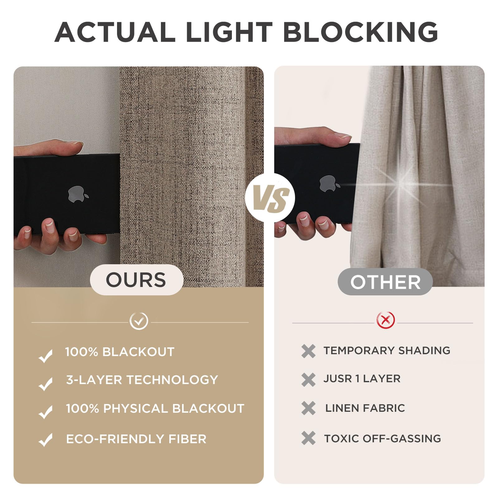Joydeco darkening panels provide privacy while maintaining a calm ambiance