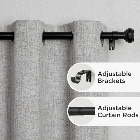 Joydeco heavy-duty rod supports up to 50 pounds for durable drapes.