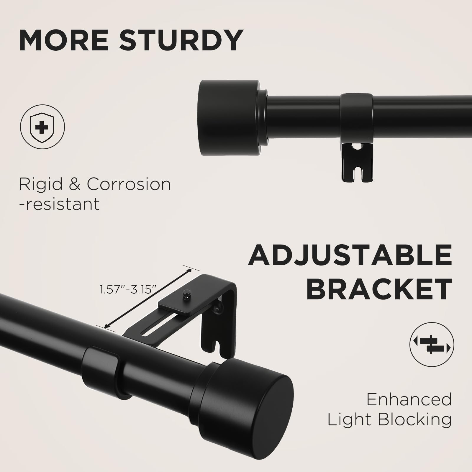 Joydeco heavy curtain setup demonstrates high load capacity.