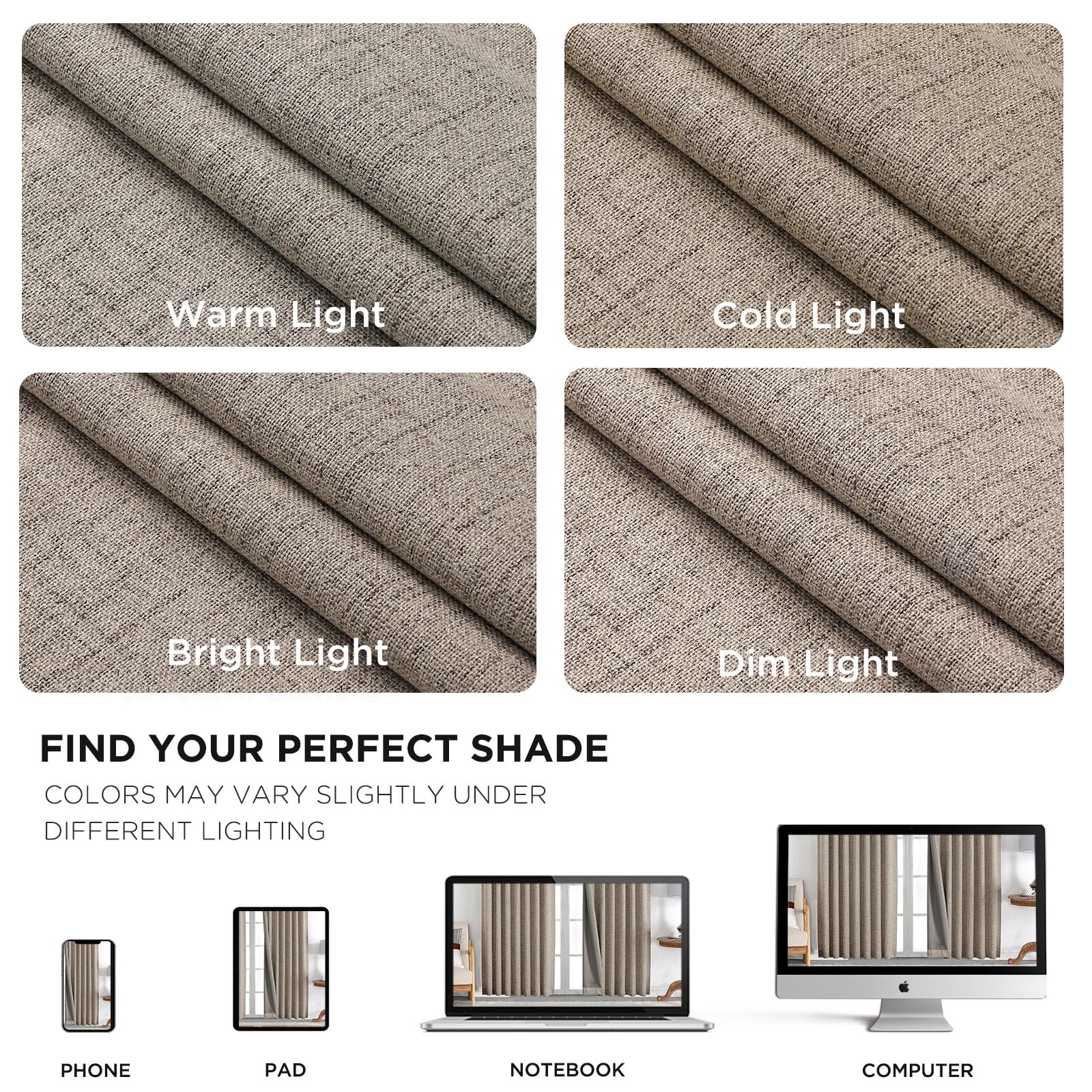 Joydeco Linen Blackout Curtains protect furniture from sun fade.