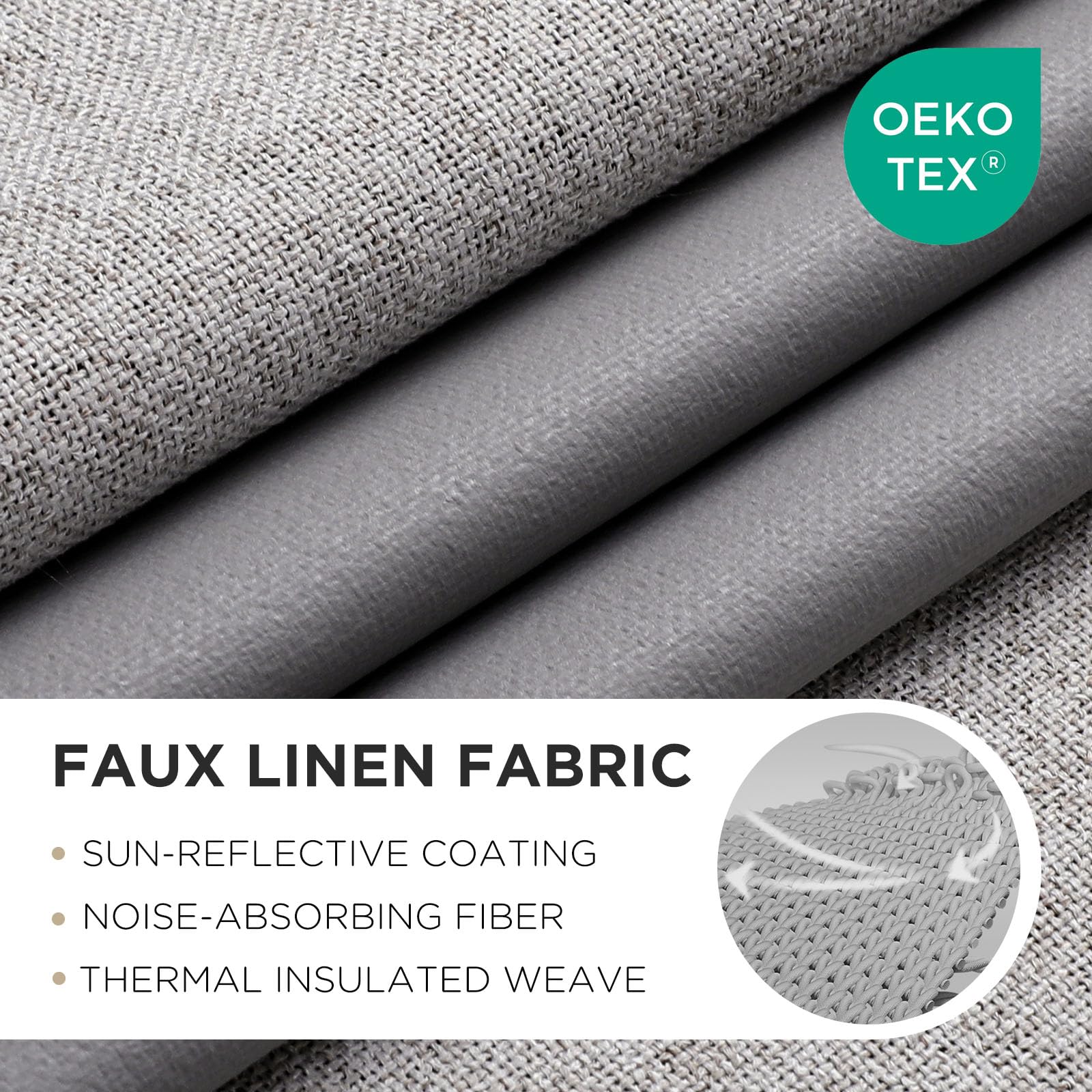 Joydeco linen texture close-up highlights heavyweight fabric and drape.