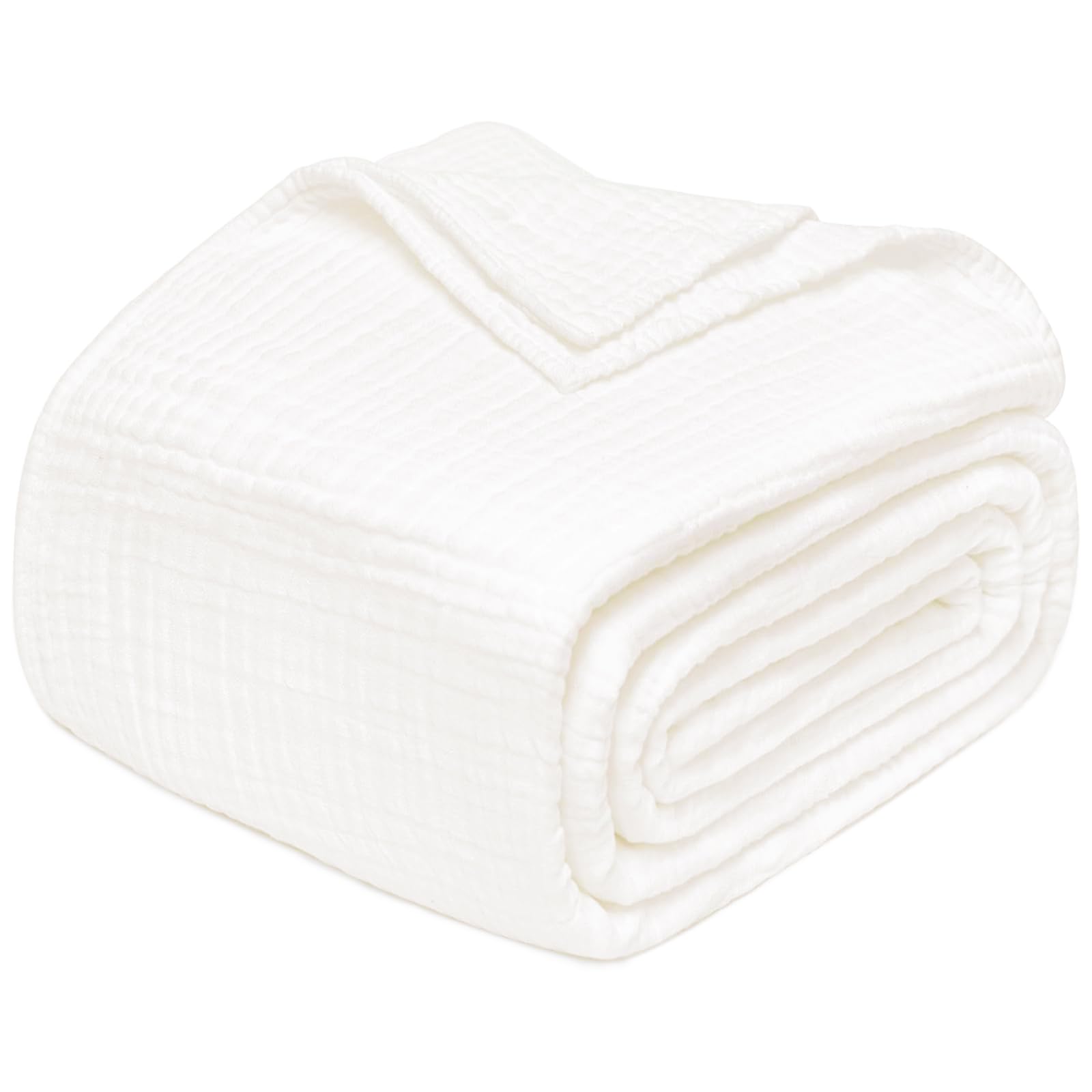 Care label highlights easy washing with Joydeco muslin blanket for longevity.