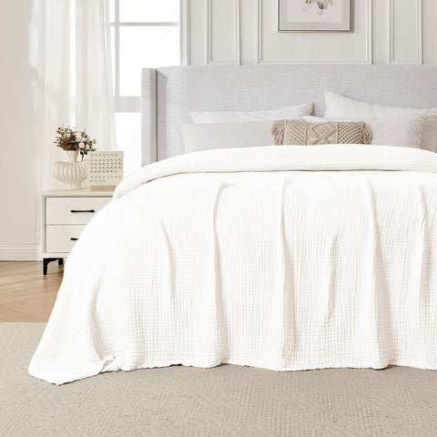 Joydeco muslin throw blanket white decor complements any room