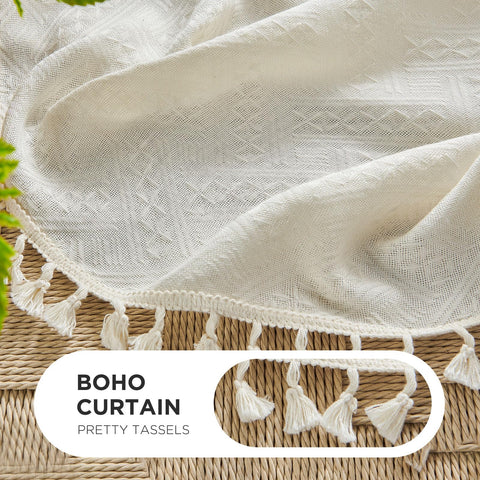 Joydeco wrinkle-resistant linen curtains in close-up