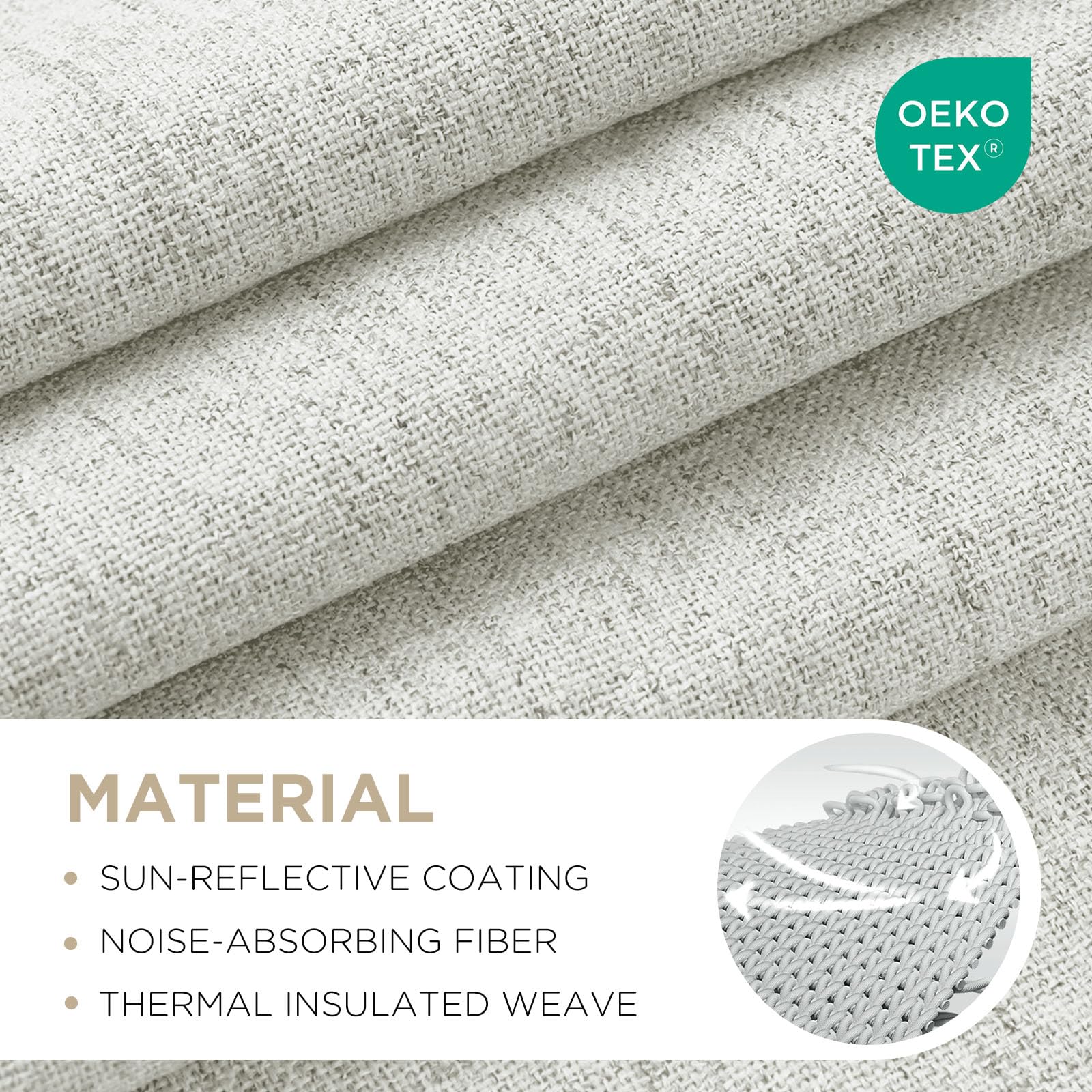 Joydeco textured faux linen close-up showing premium fabric and texture