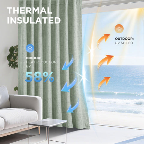 Joydeco thermal insulated curtains provide year-round temperature comfort.