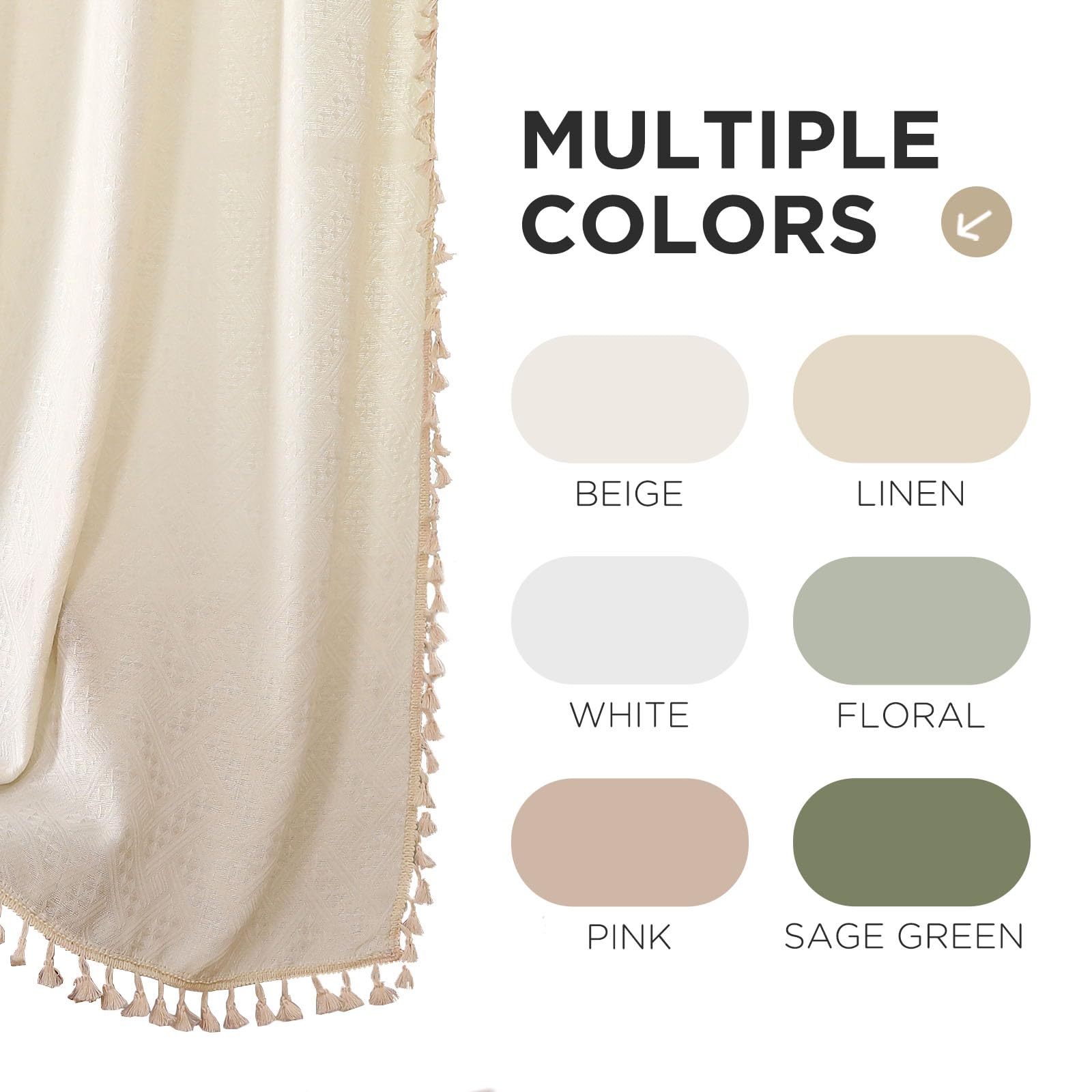 Joydeco two-panel curtains with easy-care fabric in use
