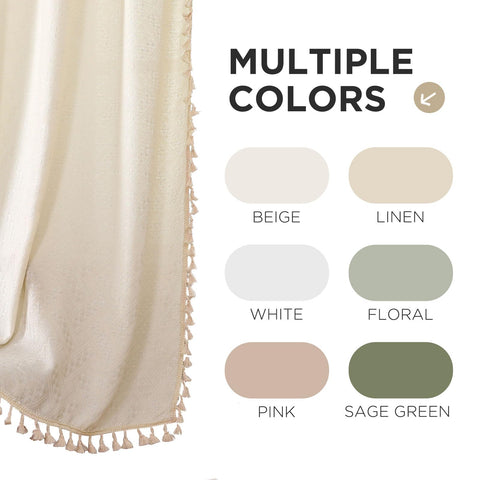 Joydeco two-panel curtains with easy-care fabric in use