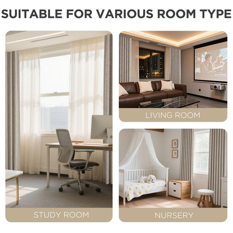 Joydeco UV-light blocking curtains reduce glare and sun exposure.