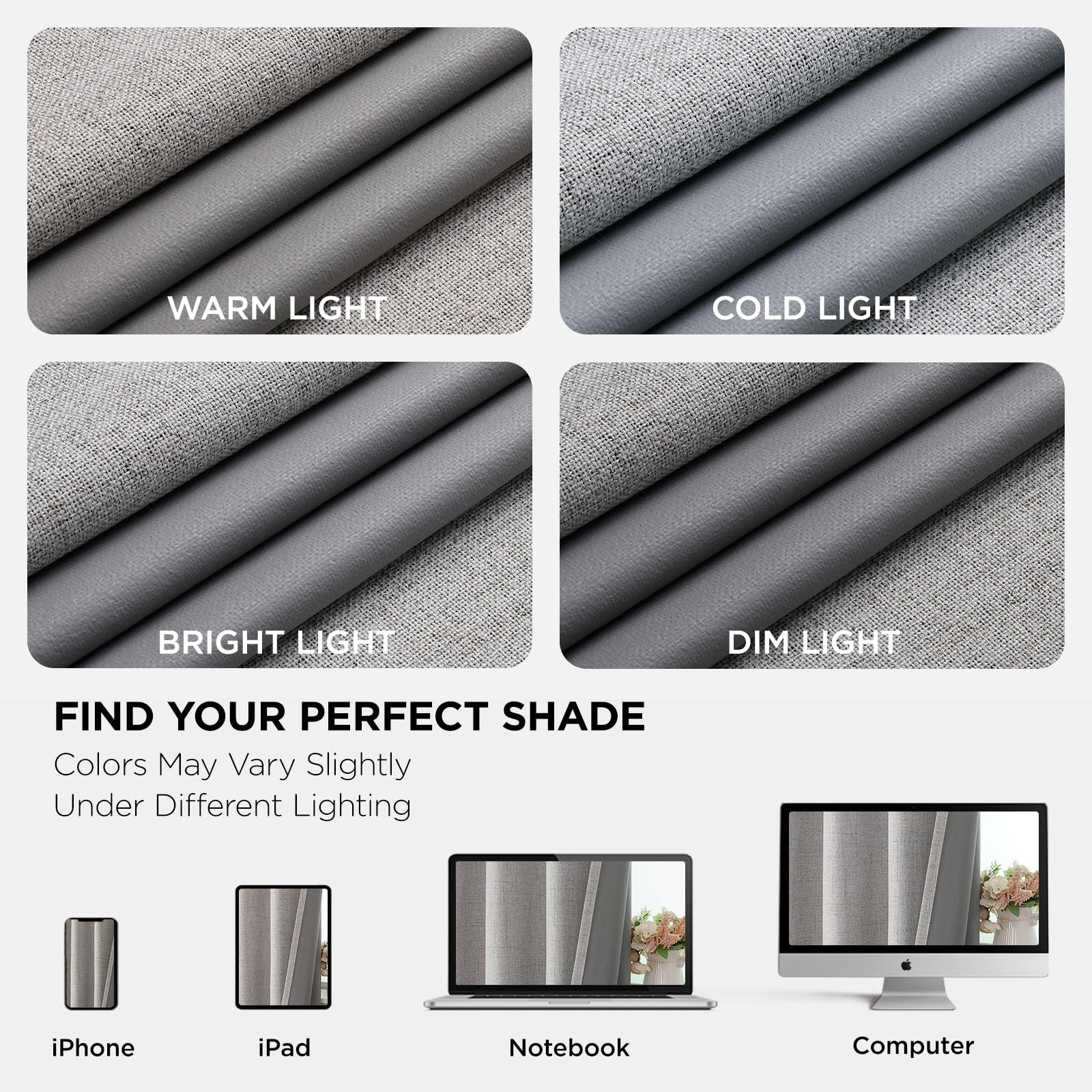 Joydeco window drapes full coverage on rod.