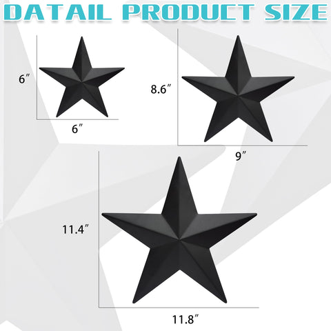 JoyEvy Black Barn Star 12-inch wall decor makes a bold rustic focal point.