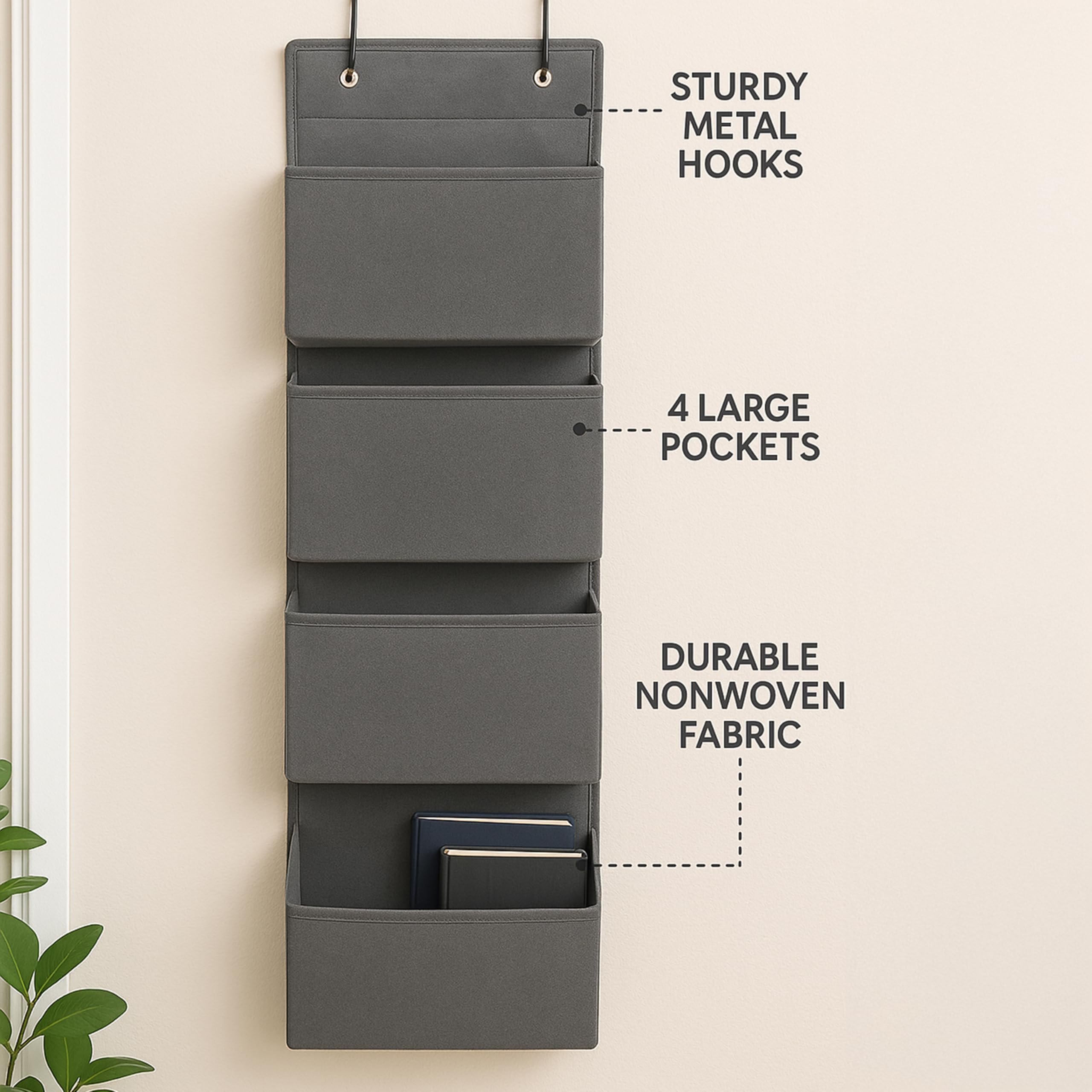 Joyful Moose door-hanging organization keeps essentials within reach.
