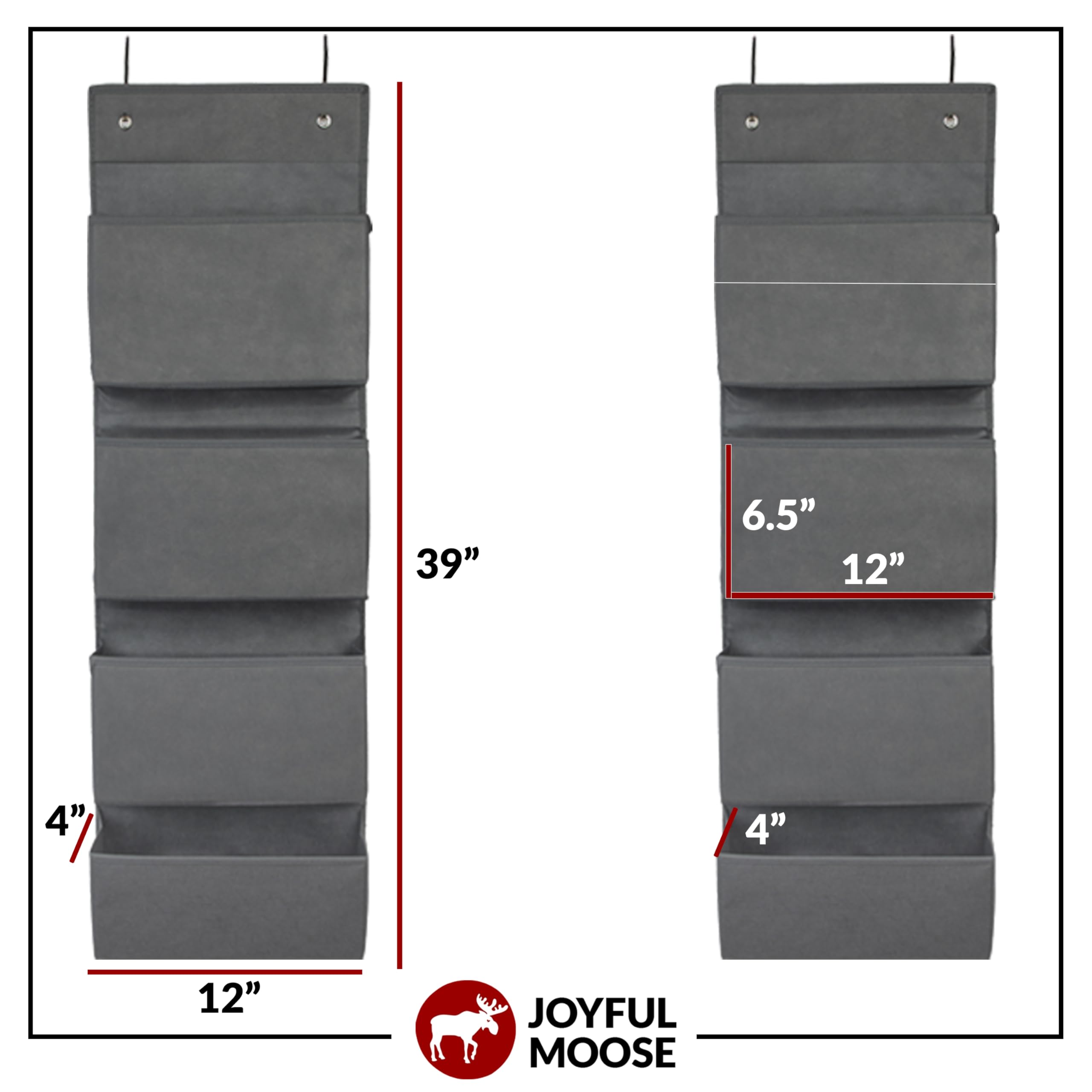 Joyful Moose durable fabric bins with reinforced stitching.