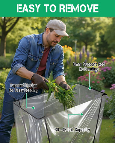Joyhalo foldable trash bag holder folds flat for compact storage