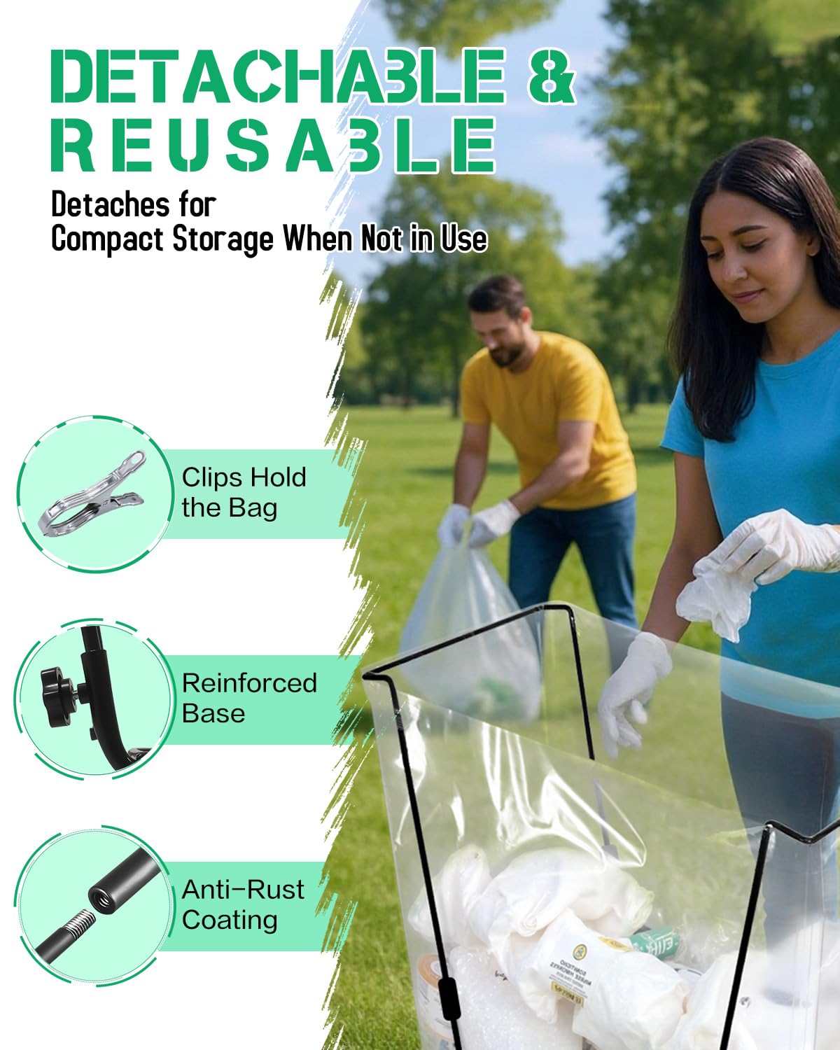 Joyhalo freestanding trash bag stand stays steady on any surface