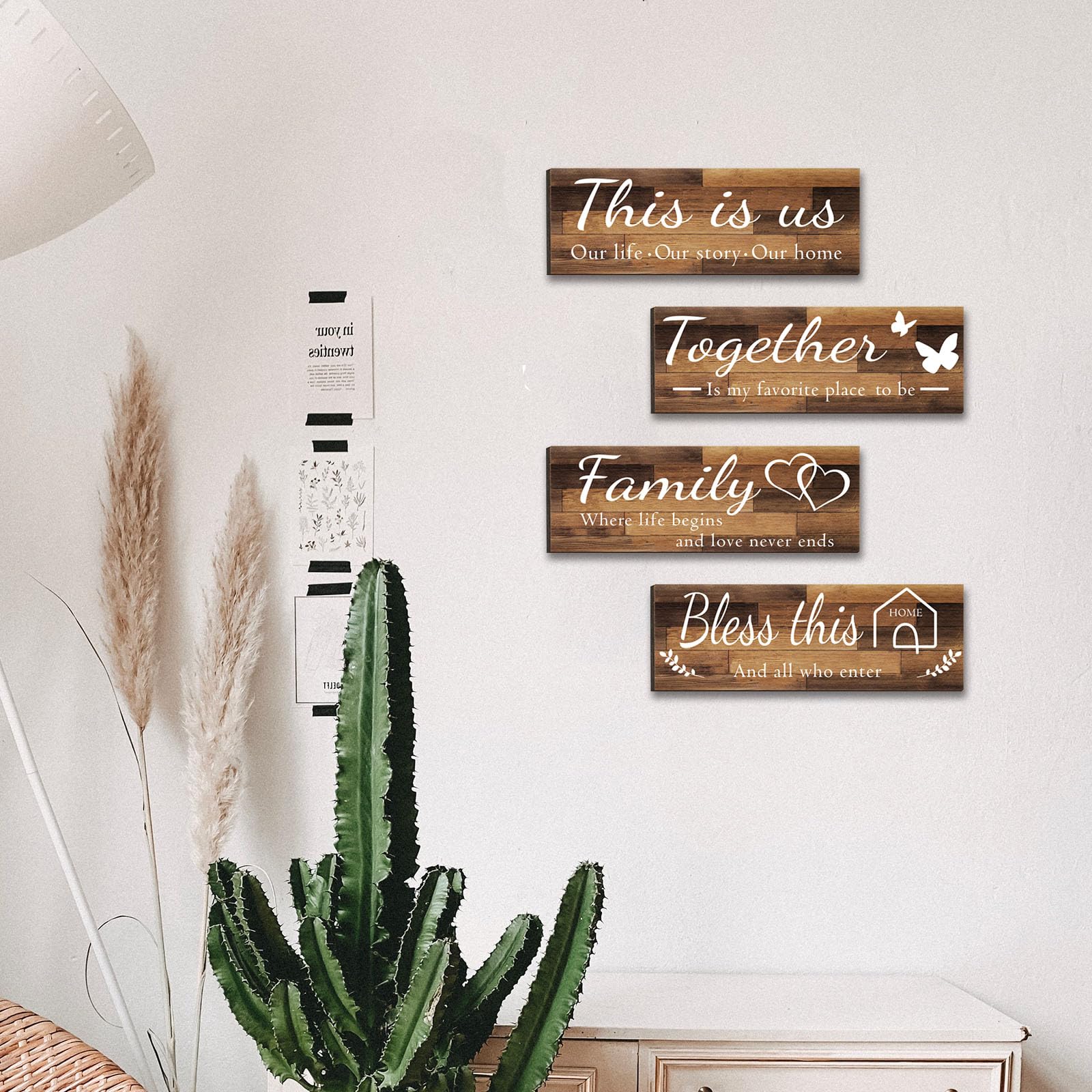 Joyhawk Bedroom Decor wall signs bring calm rustic charm.