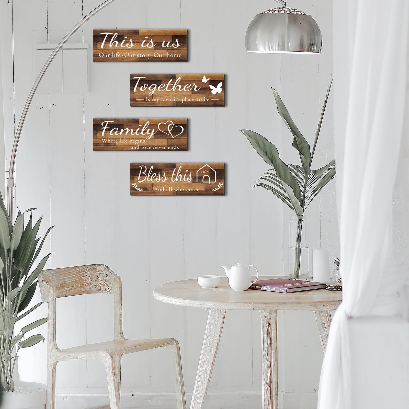 Joyhawk Farmhouse Wall Art wooden signs showcase natural texture and warmth.