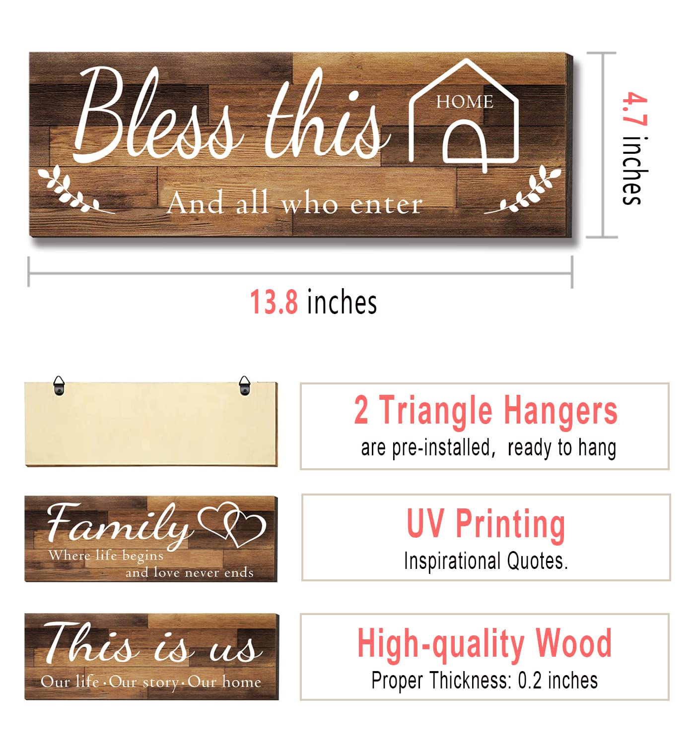 Joyhawk Living Room Decor wall signs elevate spaces with farmhouse style wood.