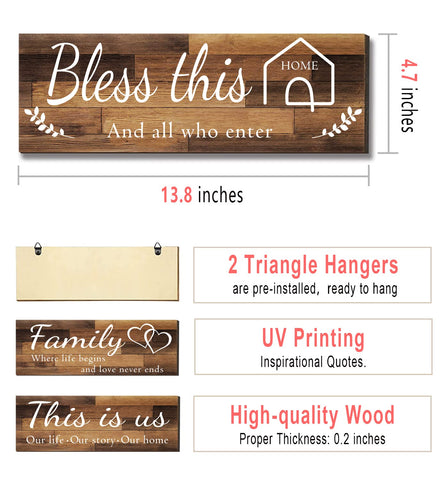 Joyhawk Living Room Decor wall signs elevate spaces with farmhouse style wood.