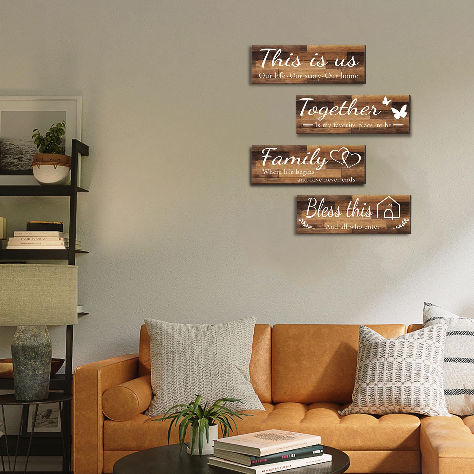 Joyhawk Together wall signs create a warm family gathering focal point.