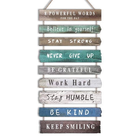 Joyhawk inspirational wall art with wooden signs and colorful quotes for workspace motivation