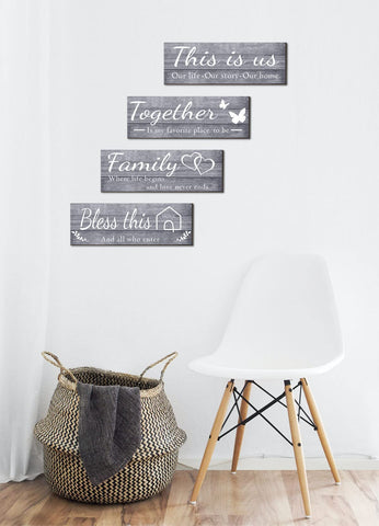 Joyhawk Living Room Decor Quartet complements neutral interiors.