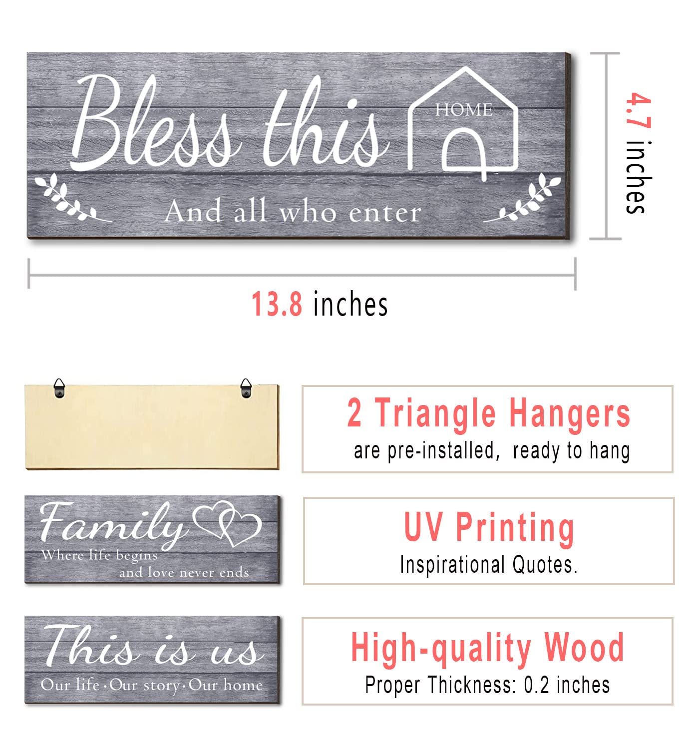 Joyhawk Together sign wall decor enhances family space with warm farmhouse charm.