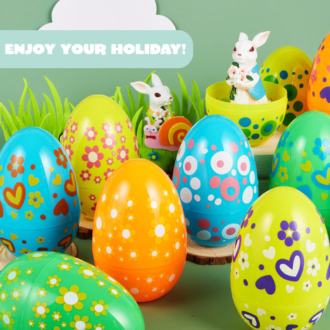 JOYIN 12pc jumbo Easter egg in blue solid color ideal for festive finds.