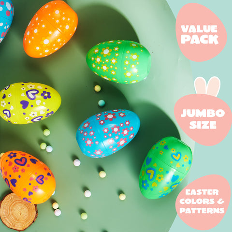 JOYIN 12pc jumbo Easter egg in green solid color ideal for spring celebrations.