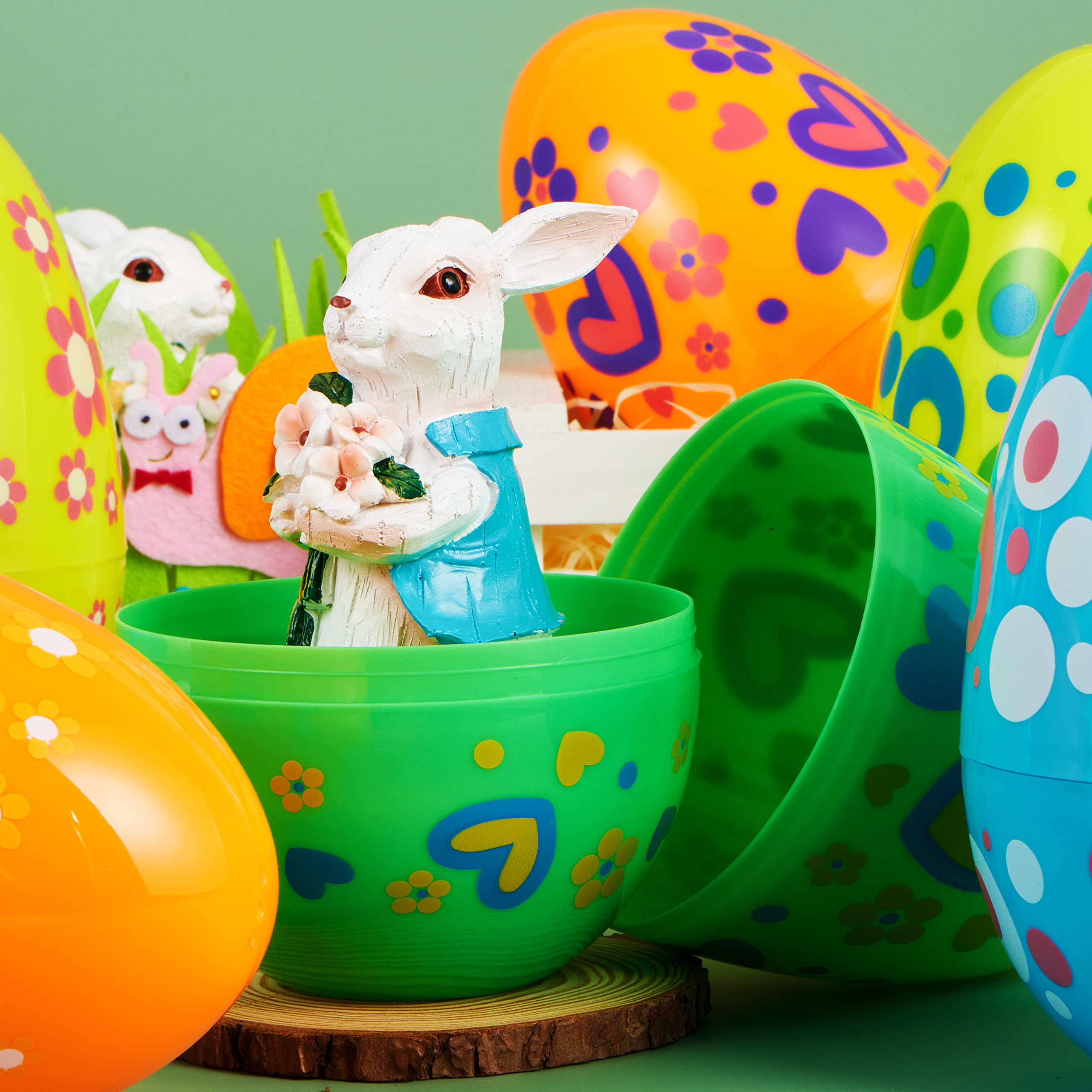 JOYIN 12pc jumbo Easter egg in violet solid color ideal for colorful decor.