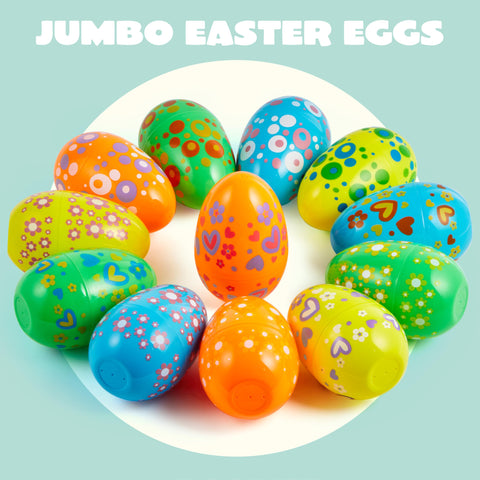 JOYIN 12pc jumbo Easter egg in yellow solid color ideal for bright party fillers.